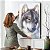 Quadro Decorativo Flutuante Animal Selvagem Lobo Olhos Amarelos Vertical - Imagem 4