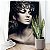 Quadro Decorativo Flutuante Mulher Beleza Feminina Penas Pratas no Cabelo Vertical - Imagem 2