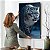 Quadro Decorativo Flutuante Animal Selvagem Leopardo de Olhos Azuis Vertical - Imagem 4