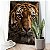 Quadro Decorativo Flutuante Animal Selvagem Face Detalhada de Tigre Olhos Amarelos Vertical - Imagem 2