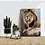 Quadro Decorativo Flutuante Animal Selvagem Leão em Perfil Deitado Sob a Pedra Vertical - Imagem 3
