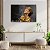 Quadro Decorativo Flutuante Mulher Dourada com Flores Woman Gold Horizontal - Imagem 3