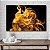 Quadro Decorativo Flutuante  Beleza Feminina Mulher Dourada com Cabelos ao Vento Horizontal - Imagem 4