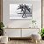 Quadro Decorativo Flutuante Praia com Coqueiros Preto e Branco  Horizontal - Imagem 3
