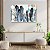 Quadro Decorativo Flutuante Arte Abstrata Penas e Formas Geométricas Coloridas Horizontal - Imagem 3