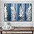 Quadro Decorativo Flutuante Arte Abstrata Penas e Paisagem Glacial Azul e Branco Horizontal - Imagem 4