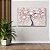 Quadro Decorativo Flutuante Arte Floral Sakura Flor de Cerejeira Rosa e Branco Horizontal - Imagem 2