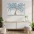 Quadro Decorativo Flutuante Arte Floral Sakura Flor de Cerejeira Azul e Branco Horizontal - Imagem 3