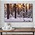 Quadro Decorativo Flutuante Paisagem de Floresta com Árvores Secas na Neve Horizontal - Imagem 4