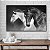 Quadro Decorativo Flutuante Cavalos Selvagens Preto e Branco Horizontal - Imagem 4