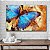 Quadro Decorativo Flutuante Pintura de Borboleta Azul Estilo Nórdico Horizontal - Imagem 4