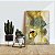 Quadro Decorativo Canvas Abstrato Composição de Folhas Verdes com Detalhes Dourados Vertical - Imagem 2