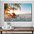 Quadro Decorativo Flutuante Paisagem Praia ao Por do Sol com Cadeiras na Areia Horizontal - Imagem 4