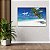 Quadro Decorativo Flutuante Paisagem Litoânea Dia de Sol em Praia de Mar Cristalino e Coqueiro Inclinado Horizontal - Imagem 2
