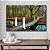 Quadro Decorativo Flutuante Paisagem de Ponte Suspensa sobre o Lago na Floresta Horizontal - Imagem 4