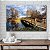 Quadro Decorativo Flutuante Paisagem Outono Ponte de Madeira sobre o Lago Horizontal - Imagem 4