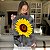 Quadro Decorativo Canvas Pintura de Girassol Amarelo Vertical - Imagem 5
