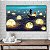 Quadro Decorativo Flutuante Composição Abstrata de Barco no Mar com Luas Boiando Horizontal - Imagem 3