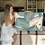 Quadro Decorativo Flutuante Composiçao Abstrata de Folhas Verdes e Bege Horizontal - Imagem 1