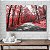 Quadro Decorativo Flutuante Paisagem de Floresta com Árvores de Folhas Vermlhas Horizontal - Imagem 4