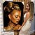 Quadro Decorativo Flutuante Mulher Beleza Feminina Maquiagem Dourada Gold Luxo Penteado Vertical - Imagem 1