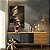 Quadro Decorativo Canvas Folhas Pretas e Douradas Asbtrato Vertical - Imagem 3