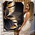 Quadro Decorativo Canvas Folhas Pretas e Douradas Asbtrato Vertical - Imagem 6
