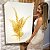 Quadro Decorativo Canvas Abstrato Folhas em Ouro Luxo Vertical - Imagem 5