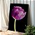 Quadro Decorativo Canvas Floral Flor Tulipa Roxa com Fundo Preto Vertical - Imagem 2