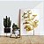 Quadro Decorativo Canvas Flor Hortência Dourada Vertical - Imagem 4