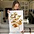 Quadro Decorativo Canvas Flor Hortência Dourada Vertical - Imagem 5