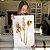 Quadro Decorativo Canvas Trio de Flores Douradas Vertical - Imagem 5