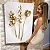 Quadro Decorativo Canvas Trio de Flores Douradas Vertical - Imagem 6