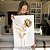 Quadro Decorativo Canvas Floral Rosas na Cor Branca e Dourado - Imagem 5