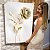 Quadro Decorativo Canvas Floral Rosas na Cor Branca e Dourado - Imagem 6