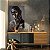 Quadro Decorativo Canvas Mulher com Maquiagem Dourada Pele Cinza Vertical - Imagem 3