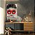 Quadro Decorativo Canvas Mulher com Binóculos e Batom Vermelho Vertical - Imagem 2