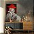 Quadro Decorativo Canvas Mulher com Chapéu e Batom Vermelho Vertical - Imagem 2