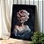 Quadro Decorativo Canvas Mulher com Rosa no Rosto Vertical - Imagem 3