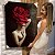 Quadro Decorativo Canvas Mulher com Rosa Vermelha no Rosto Vertical - Imagem 6
