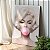 Quadro Decorativo Canvas Marilyn Monroe com Bola de Chicletes Rosa Vertical - Imagem 3