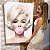 Quadro Decorativo Canvas Marilyn Monroe com Bola de Chicletes Rosa Vertical - Imagem 6