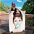 Quadro Decorativo Canvas Audrey Hepburn com Bola de Chicletes Azul Vertical - Imagem 1