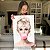 Quadro Decorativo Canvas Brigitte Bardot com Chiclete Rosa Vertical - Imagem 5
