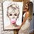 Quadro Decorativo Canvas Brigitte Bardot com Chiclete Rosa Vertical - Imagem 6