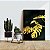 Quadro Decorativo Canvas Botânico Costela de Adão e Tucano Dourado Vertical - Imagem 4