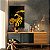 Quadro Decorativo Canvas Botânico Costela de Adão e Tucano Dourado Vertical - Imagem 2