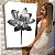 Quadro Decorativo Canvas Flor de Lótus Efeito Grafite Preto Vertical - Imagem 6