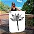 Quadro Decorativo Canvas Flor de Lótus Efeito Grafite Preto Vertical - Imagem 1