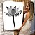 Quadro Decorativo Canvas Flor de Lótus Efeito Grafite Preto Vertical - Imagem 6